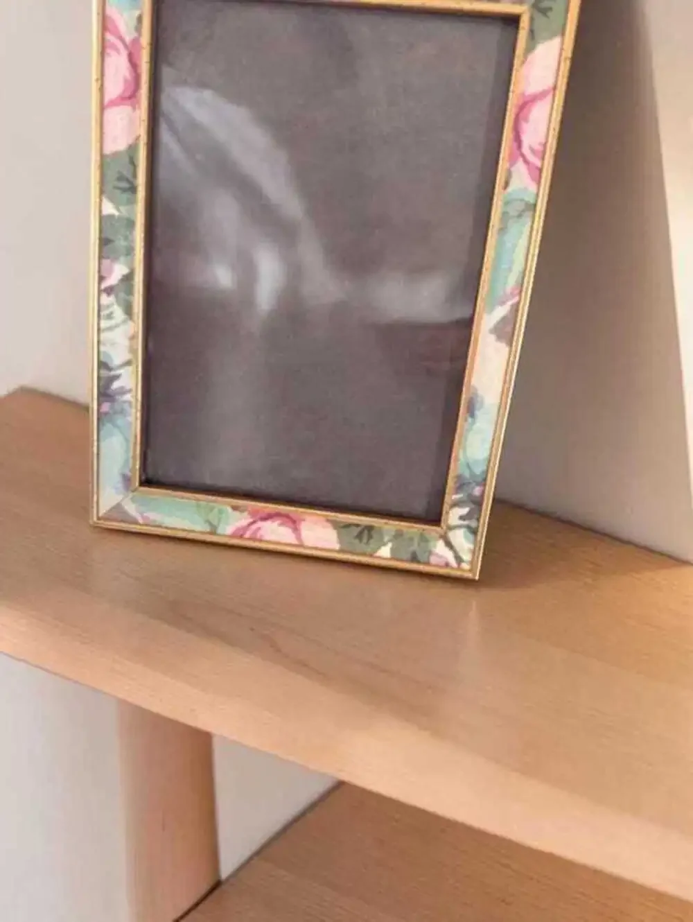 Vintage Rose Chintz Fabric Gold Frame 5x7 Cottage Floral Picture Frame